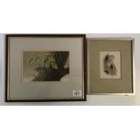 David Mead, 1906-1986, two framed pastel drawings