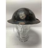 A WW2 National fire service helmet, numbered 34 fo