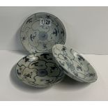 3 blue and white Chinese porcelain bowls from the