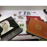Royal Mail special stamp albums together with coin