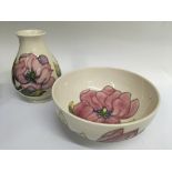 A Moorcroft vase and matching bowl decorated with