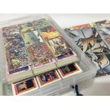 A box containing a large quantity of collectors Trade cards Marvel Skeleton Warriors American Tail