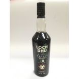 A 70cl bottle of Loch Dhu single malt whisky.