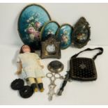 Small items including Vintage Punch baby rattle, s