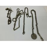 A collection of Albert watch chains.