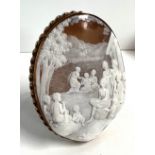 A very fine carved shell cameo mounted with a 9ct