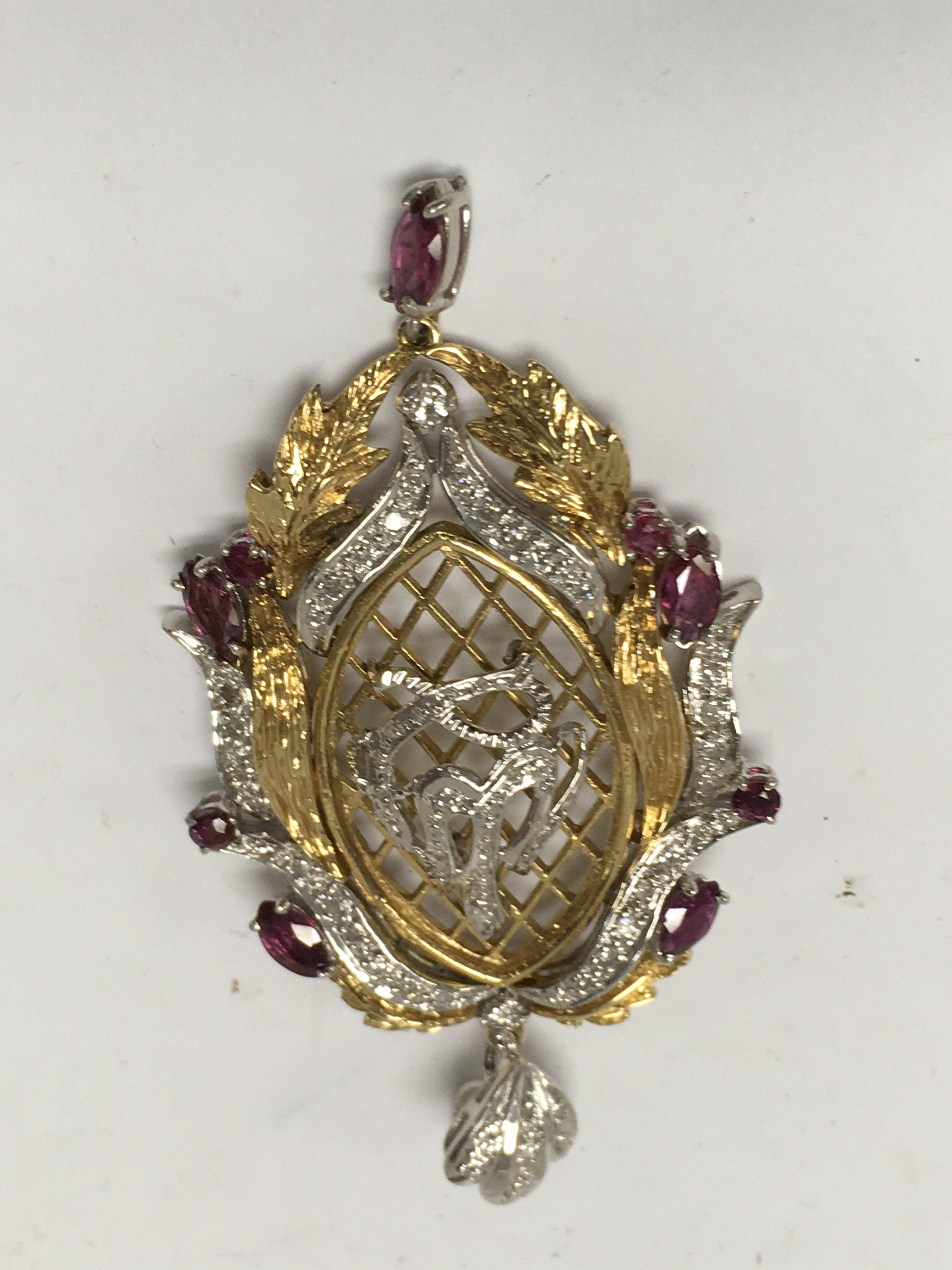 A unmarked. Victorian style pendant inset with dia - Image 2 of 2