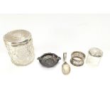 Collection of various silver items including a hal