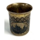A small Russian niello silver kiddish cup, makers