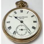 A gold plated pocket watch by Rockford Watch co.