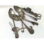 A Collection Of silver cutlery, a silver handled s