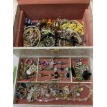 A quantity of mixed costume jewellery.