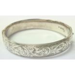 A London hallmarked silver bangle circa 1961.