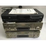 Two JVC XL-SV23 video CD players, Hitachi RMD100 CD and mini disc player and all remotes plus a
