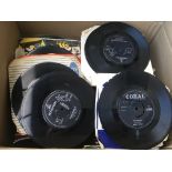 A box of over 200 7inch singles and EPs by various artists from the 1960s onwards. NO RESERVE.