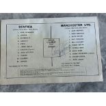 Manchester United Football Memorabilia: George Best signed team page from the 1968 European Cup