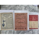 Tottenham Home Football Programmes: 45/46 Chelsea, 46/47 Southampton Combination Cup, 1948 London