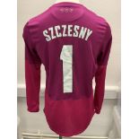 Arsenal 2011/2012 Match Issued Goalkeepers Football Shirt: Pink long sleeve shirt made by Nike