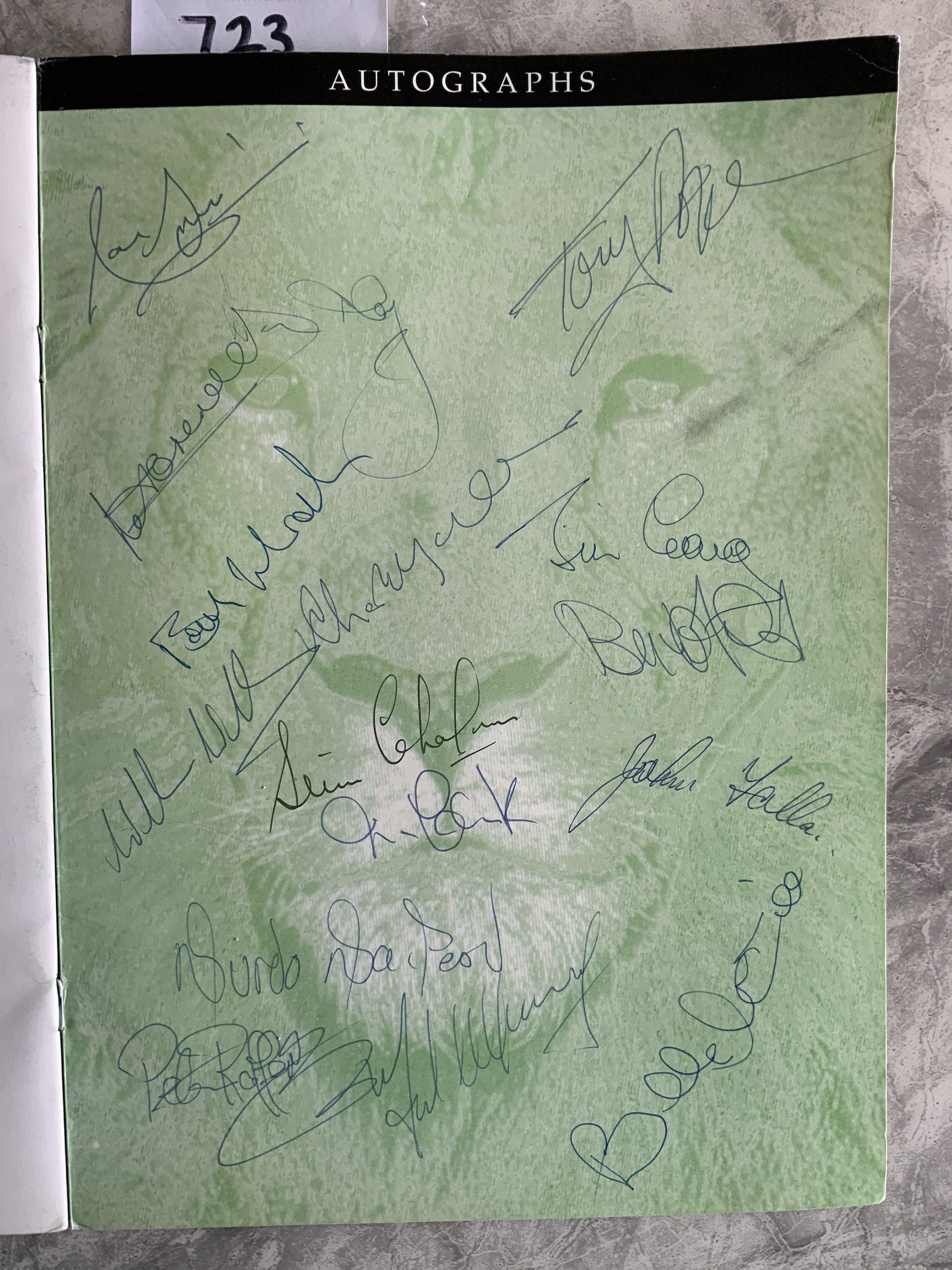 Celtic 1967 Lisbon Lions Signed Menu: 25th Anniversary of the famous European Cup victory signed