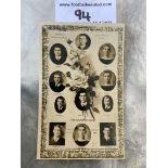 1910 Barnsley FA Cup Final Football Postcard: Small pictures of the Barnsley players with a large