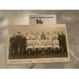 Halifax Town First Match At The Shay 1921 Football Team Postcard: Very good condition with no