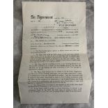 Derek Kevan 57/58 West Brom Football Contract: Superb contract signed by him which comes direct from