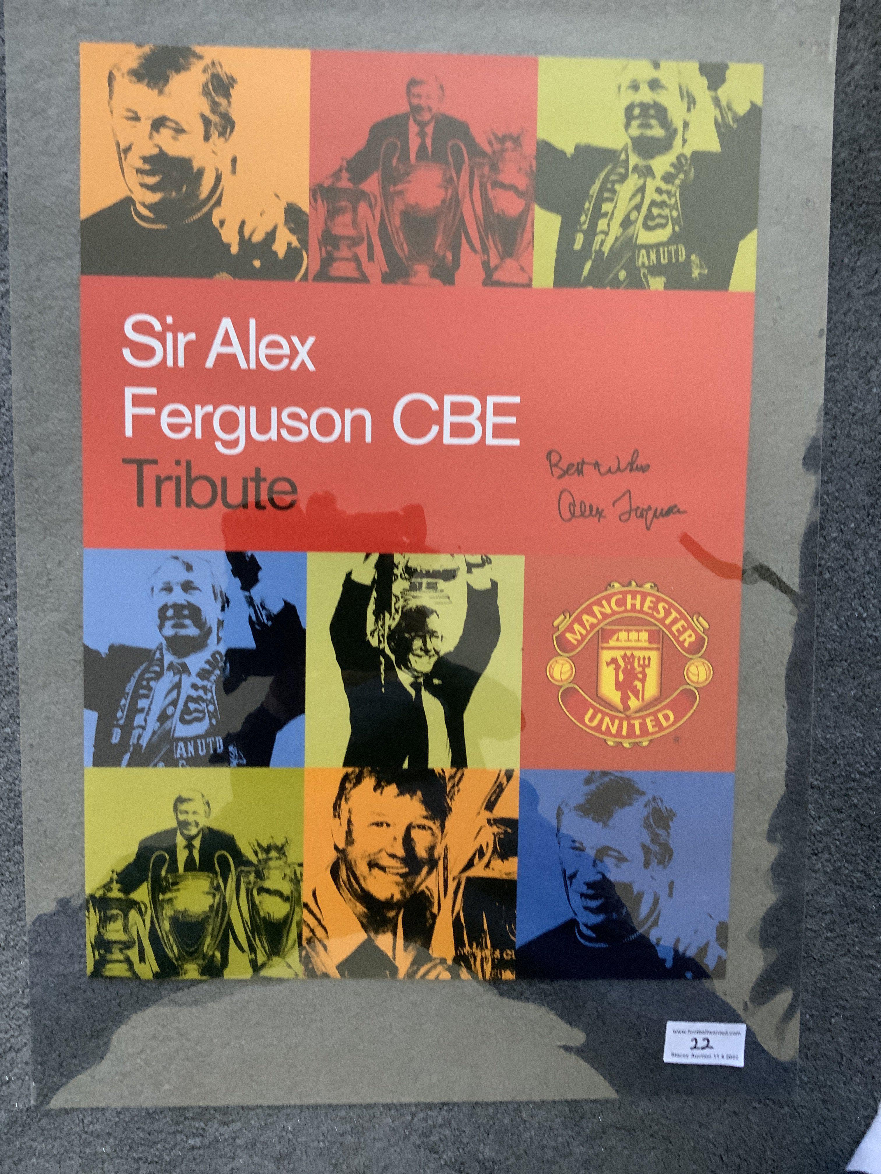 Alex Ferguson Manchester United Signed Tribute Poster: Colourful large (70 x 50cm) poster