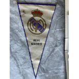 1959 Real Madrid Football Pennant + Badge: Purchased at the 1959 European Cup Final in Stuttgart