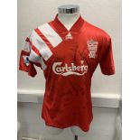 Liverpool 92/93 Match Worn Signed Home Football Shirt: Excellent condition Adidas short sleeve
