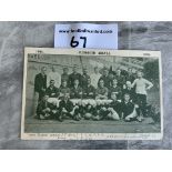 Plymouth Argyle 1904/1905 Football Team Postcard: Detailed hand written list of players to rear