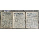 1920s Chelsea v Port Vale Football Programmes: 3 continuous seasons from 24/25 to 26/27. Fair/good