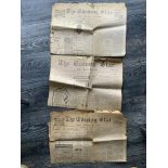 1906/1907 Ipswich Town Football Newspapers: 3 tatty copies of the Evening Star with all having