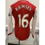 Arsenal 2010/2011 Match Issued Football Shirt: Red long sleeve home shirt made by Nike with Fly