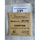 60/61 Tottenham v Everton Football Ticket: Excellent condition league match from the double season