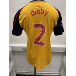 Arsenal 2008/2009 Match Issued Football Shirt: Yellow short sleeve away shirt made by Nike with