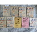 1950s Rhyl Home Football Programmes: From 54/55 to 57/58 in mainly good condition with two having