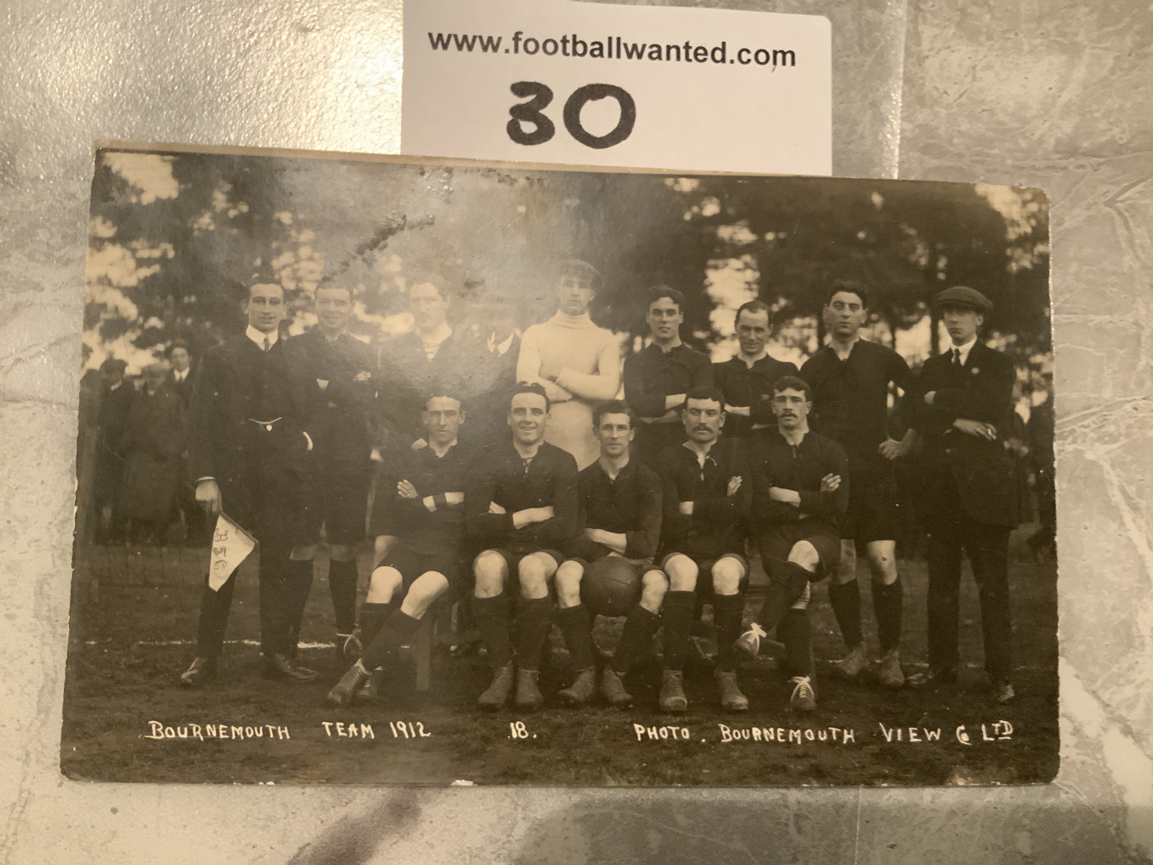 Bournemouth 1912 Football Team Postcard: Good condition with no writing but a few scuffs to rear.