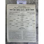 56/57 West Ham v Briggs Minors Youth Cup Football Programme: Excellent ex bound unwritten single