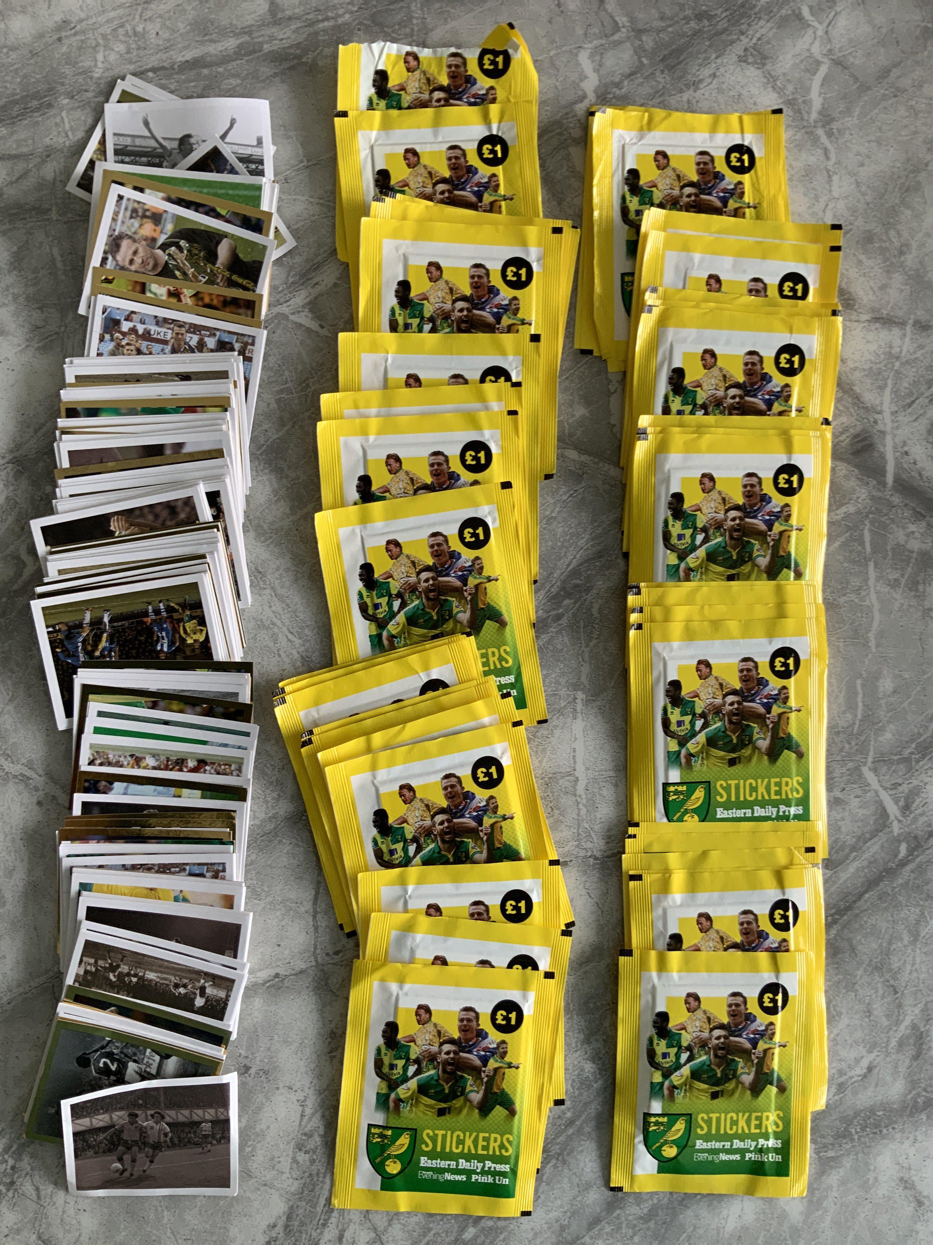 Norwich City Football Cards: 51 unopened packs of 5 with a pound face value from a few seasons back.