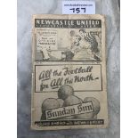 38/39 Newcastle United v Sheffield United Football Programme: League match dated 31 12 1938 is