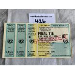 1980 FA Cup Final Specimen Football Ticket: Arsenal v West Ham with 3 counterfoils. This would