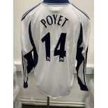 Tottenham 2001/2002 Match Worn Football Shirt: White long sleeve home shirt made by Adidas with