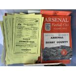 Arsenal + Barnet Football Programmes: From the 50s onwards. (Approx 200)