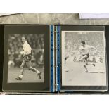 Tottenham Signed Football Press Photos: Album containing black and white often press photos from the