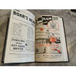 Fulham 53/54 Bound Volume Of Football Programmes: 1st team matches with covers bound at a later date