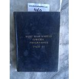 60/61 West Ham Bound Volume Of Home Football Programmes: Rare chance to obtain official bound volume