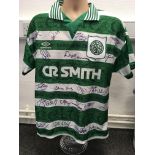Celtic 96/97 Squad Signed Football Shirt: Clear genuine autographs on this original CR Smith Umbro