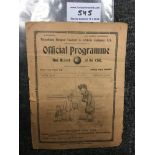 1911/1912 Tottenham v Middlesbrough Football Programme: 8 page First Division match with complete