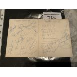 1956 England Youth v Hungary Youth Fully Signed Football Menu: Back of menu dated 23 10 1956 is