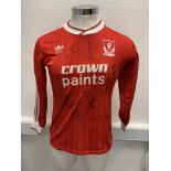 Liverpool 87/88 Match Worn Signed Home Football Shirt: Excellent condition Adidas long sleeve with